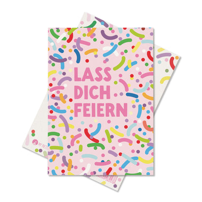 Postkarte Streusel "Lass Dich feiern"