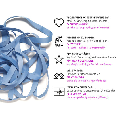 Geschenkband Mittelblau - 16mm x 5m