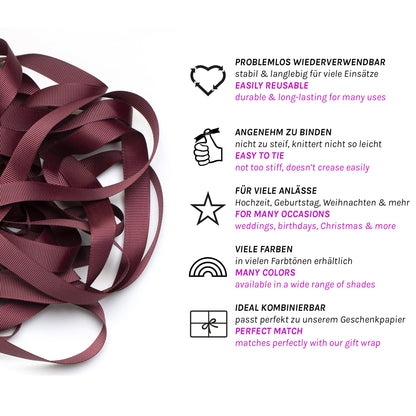 Geschenkband Weinrot - 16mm x 5m