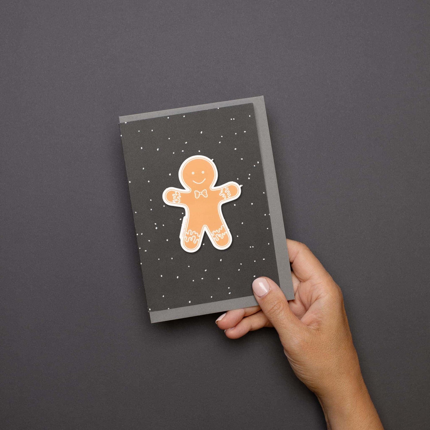 Card with vinyl sticker &quot;Gingerbread man&quot;