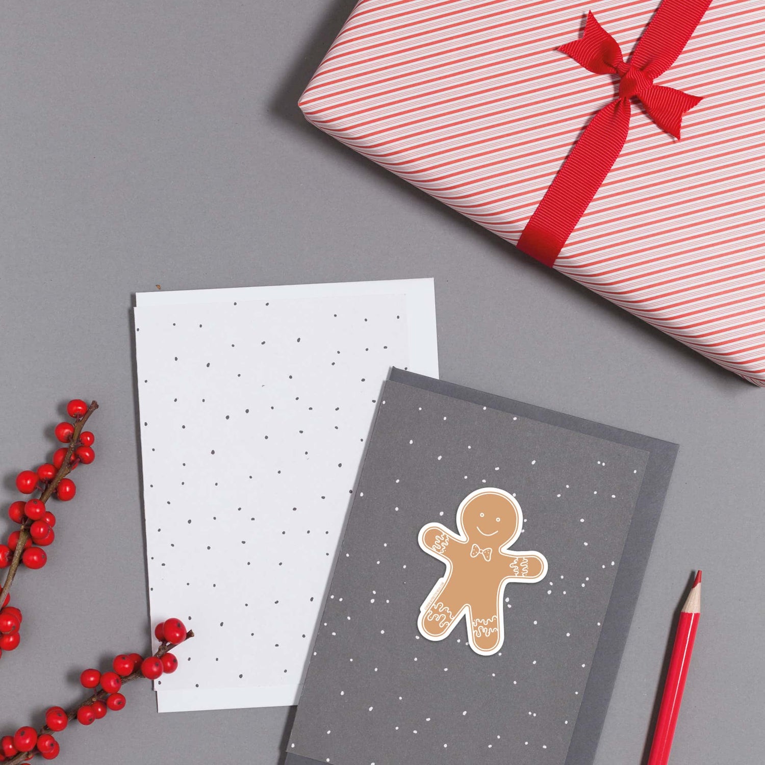 Card with vinyl sticker &quot;Gingerbread man&quot;