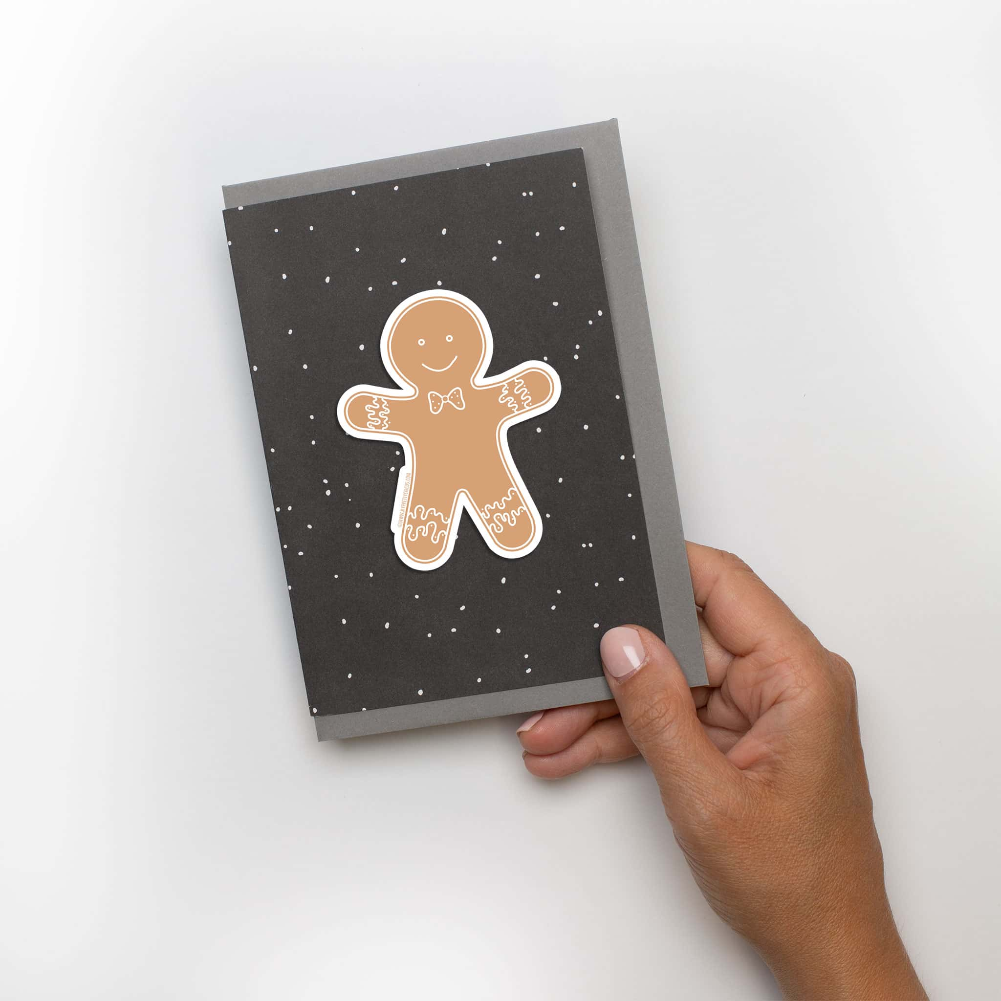 Card with vinyl sticker &quot;Gingerbread man&quot;