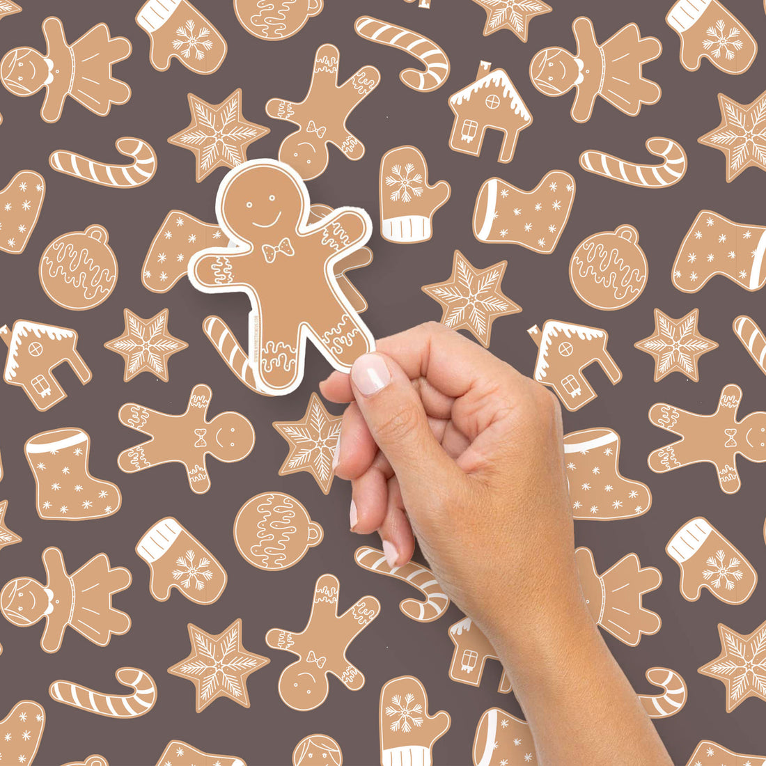 Gingerbread man vinyl sticker