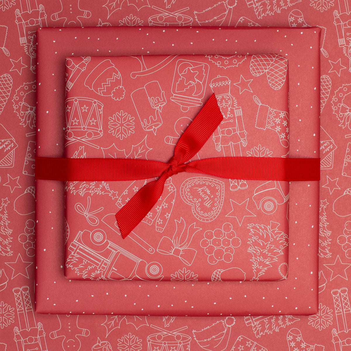 Gift wrap Christmas doodles