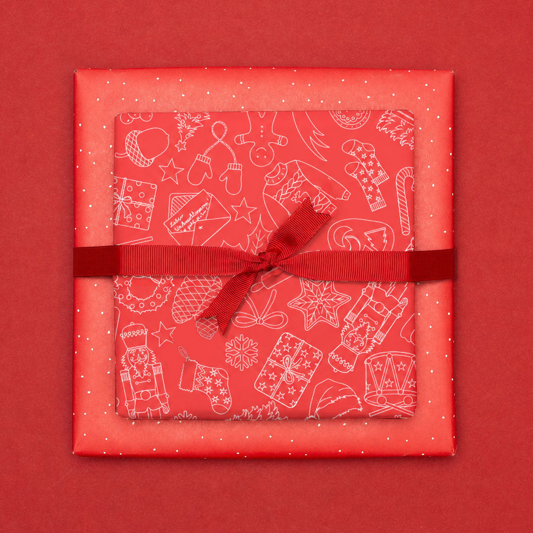 Gift wrap Christmas doodles