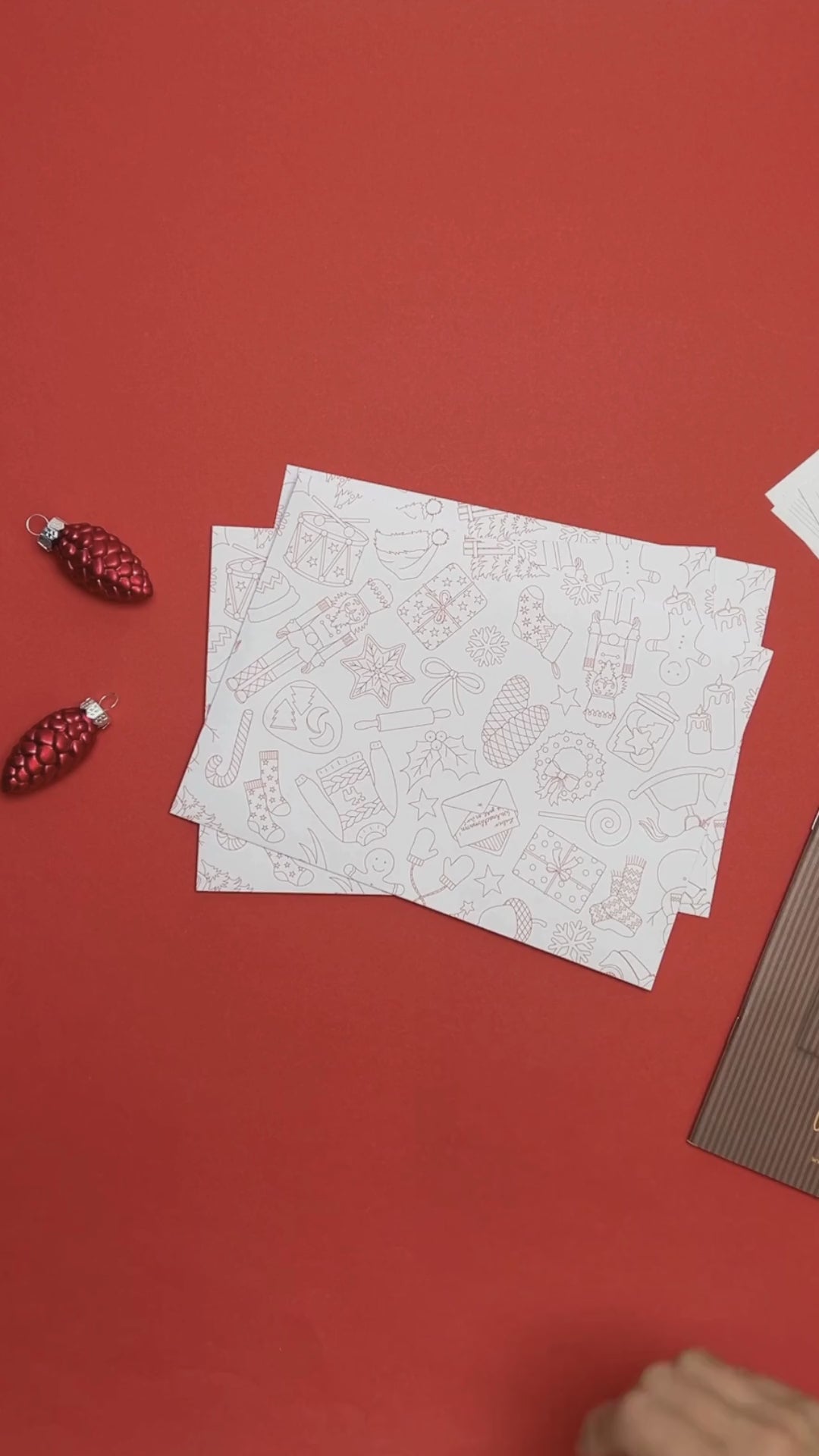 Briefumschläge &quot;Weihnachtsdoodles&quot; - Set mit 8 Kuverts in DIN C5