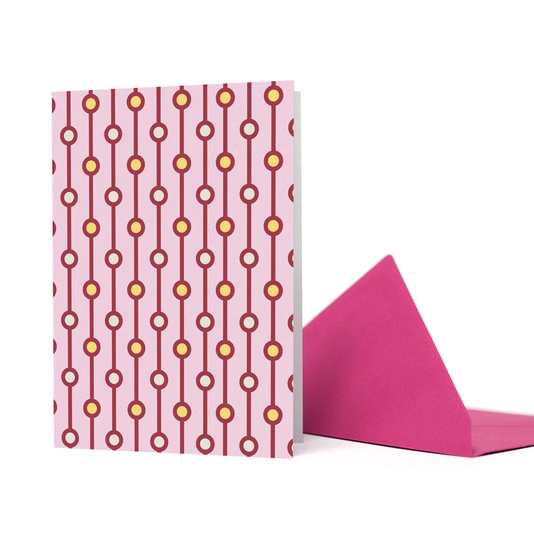 GRUSSKARTE ROSA PERLENMUSTER im Retro-Stil von My Pretty Circus | CS-PEA1929-RO