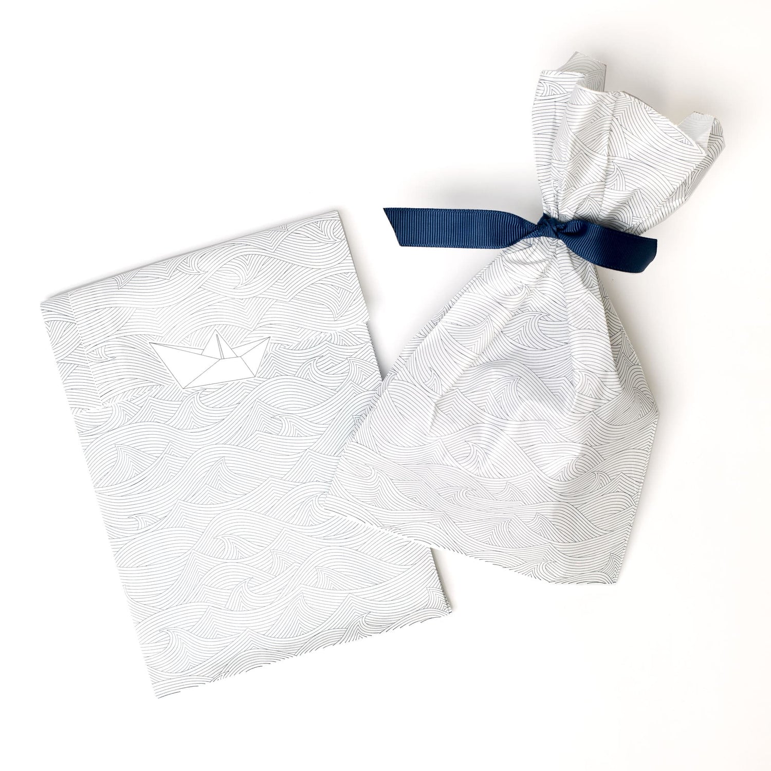 Gift bags &quot;Waves&quot; - 8 folding bags in 14x24cm