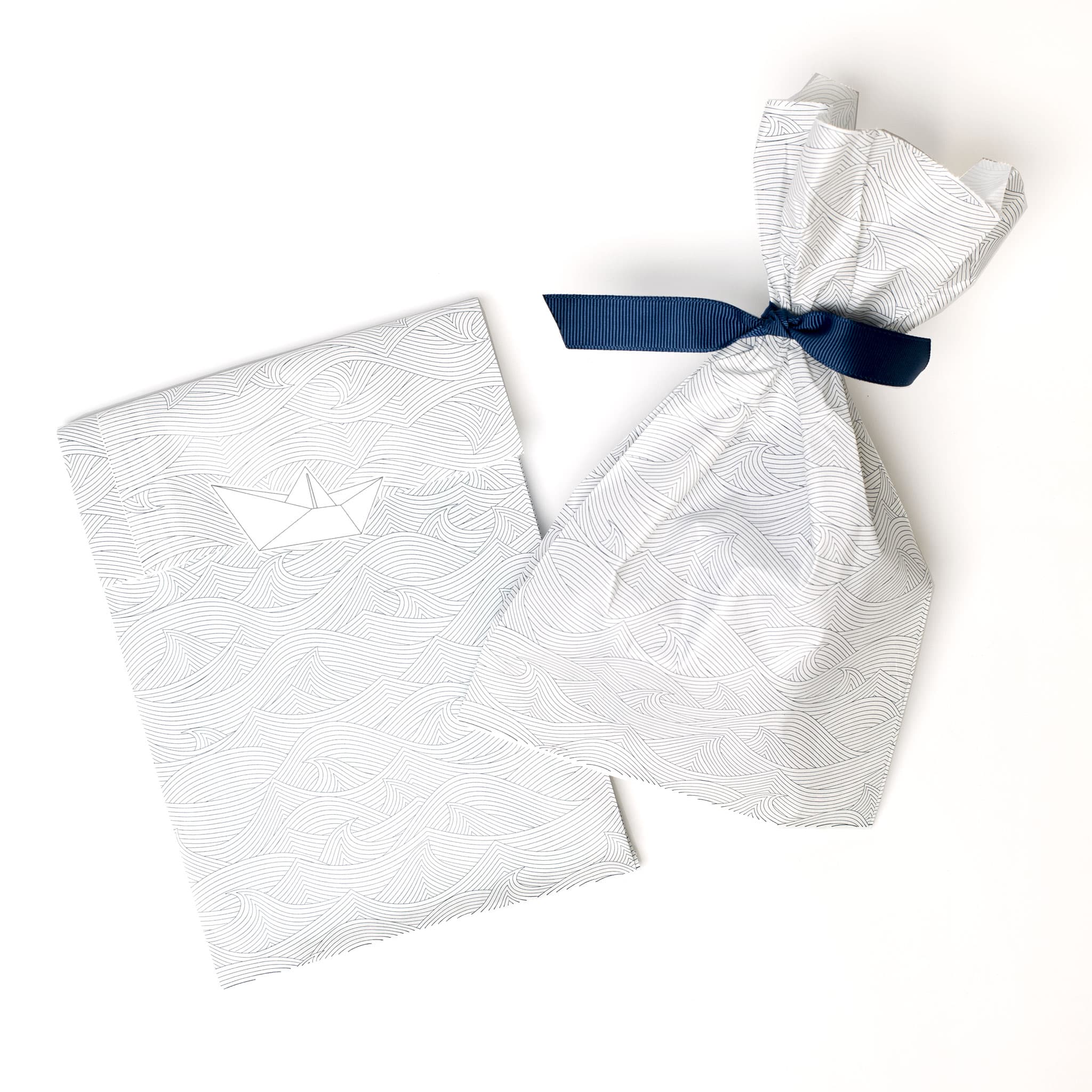 Gift bags &quot;Waves&quot; - 8 folding bags in 14x24cm