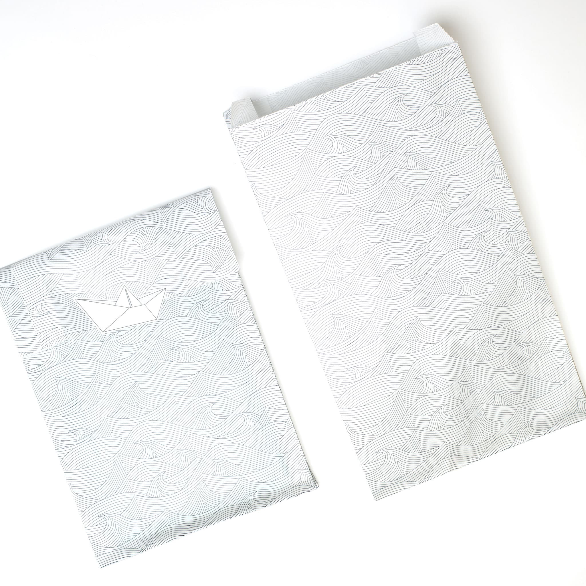 Gift bags &quot;Waves&quot; - 8 folding bags in 14x24cm