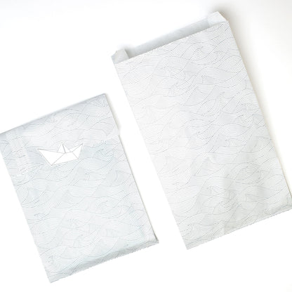 Gift bags &quot;Waves&quot; - 8 folding bags in 14x24cm
