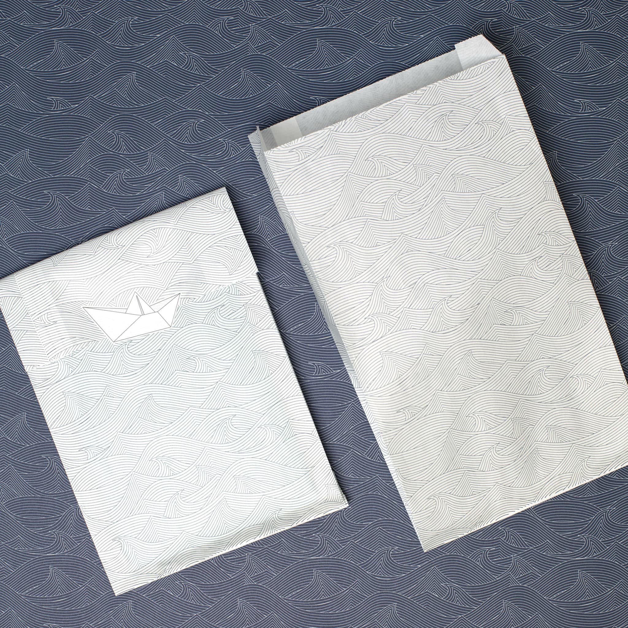 Gift bags &quot;Waves&quot; - 8 folding bags in 14x24cm