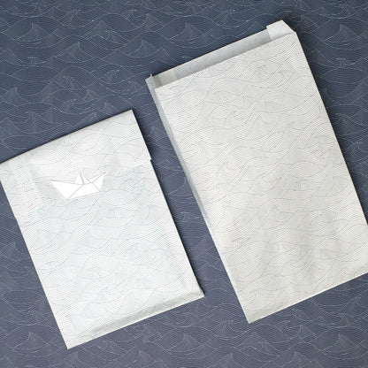 Gift bags &quot;Waves&quot; - 8 folding bags in 14x24cm