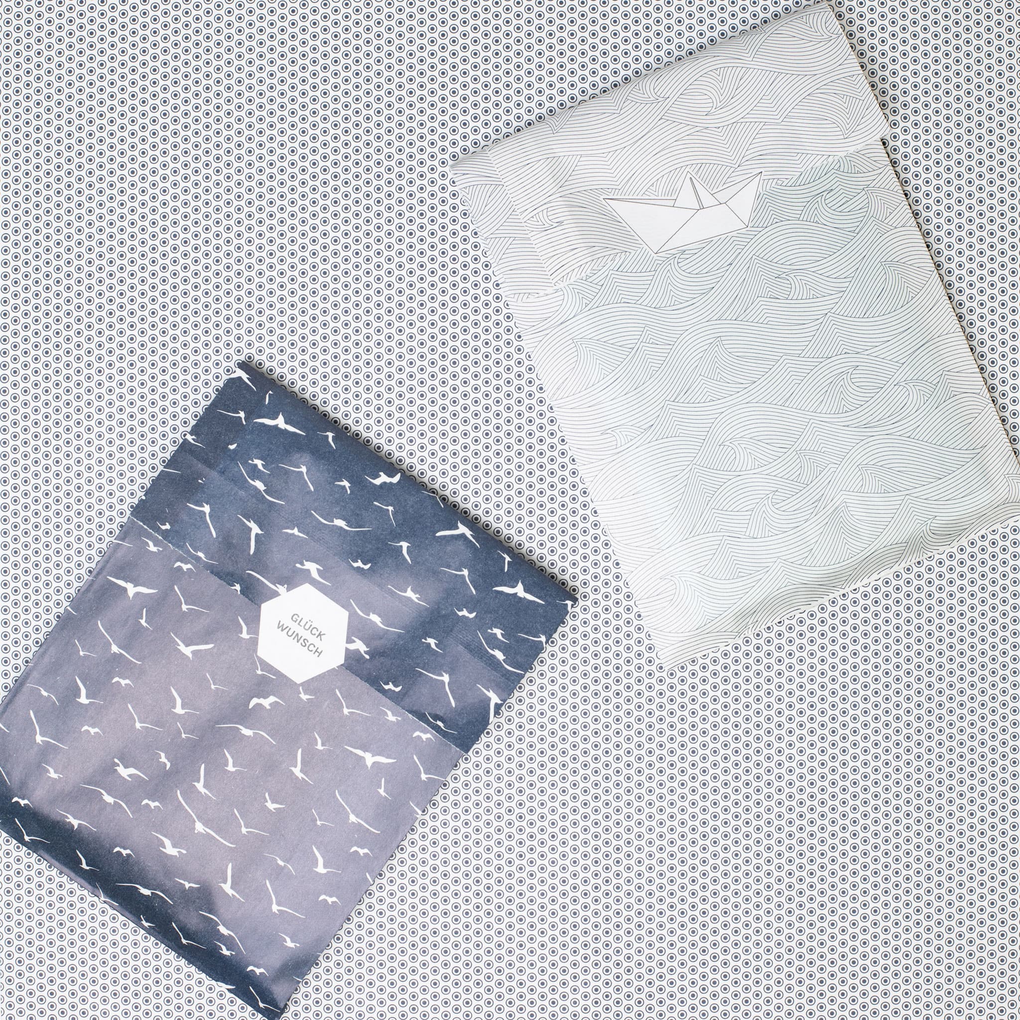 Gift bags &quot;Waves&quot; - 8 folding bags in 14x24cm