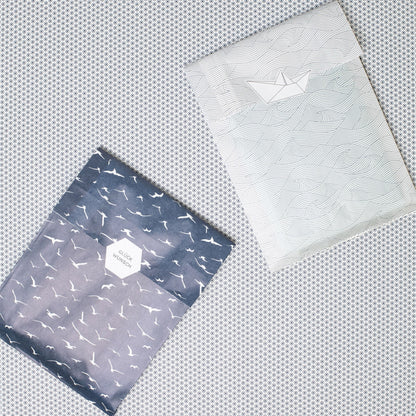 Gift bags &quot;Waves&quot; - 8 folding bags in 14x24cm