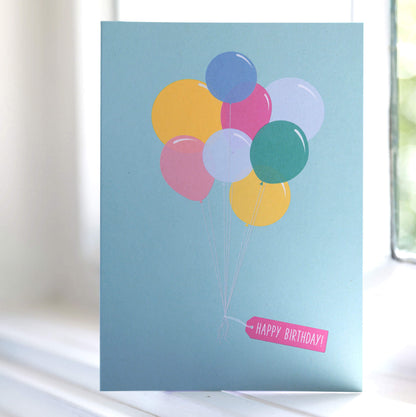 GEBURTSTAGSKARTE &quot;HAPPY BIRTHDAY&quot; mit Luftballons in mint von My Pretty Circus | GC-BAL1602-MI
