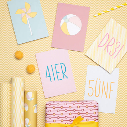 GEBURTSTAGSKARTE &quot;DR3I&quot; zum 3. Geburtstag in gelb von My Pretty Circus | GC-DRE1624-YE