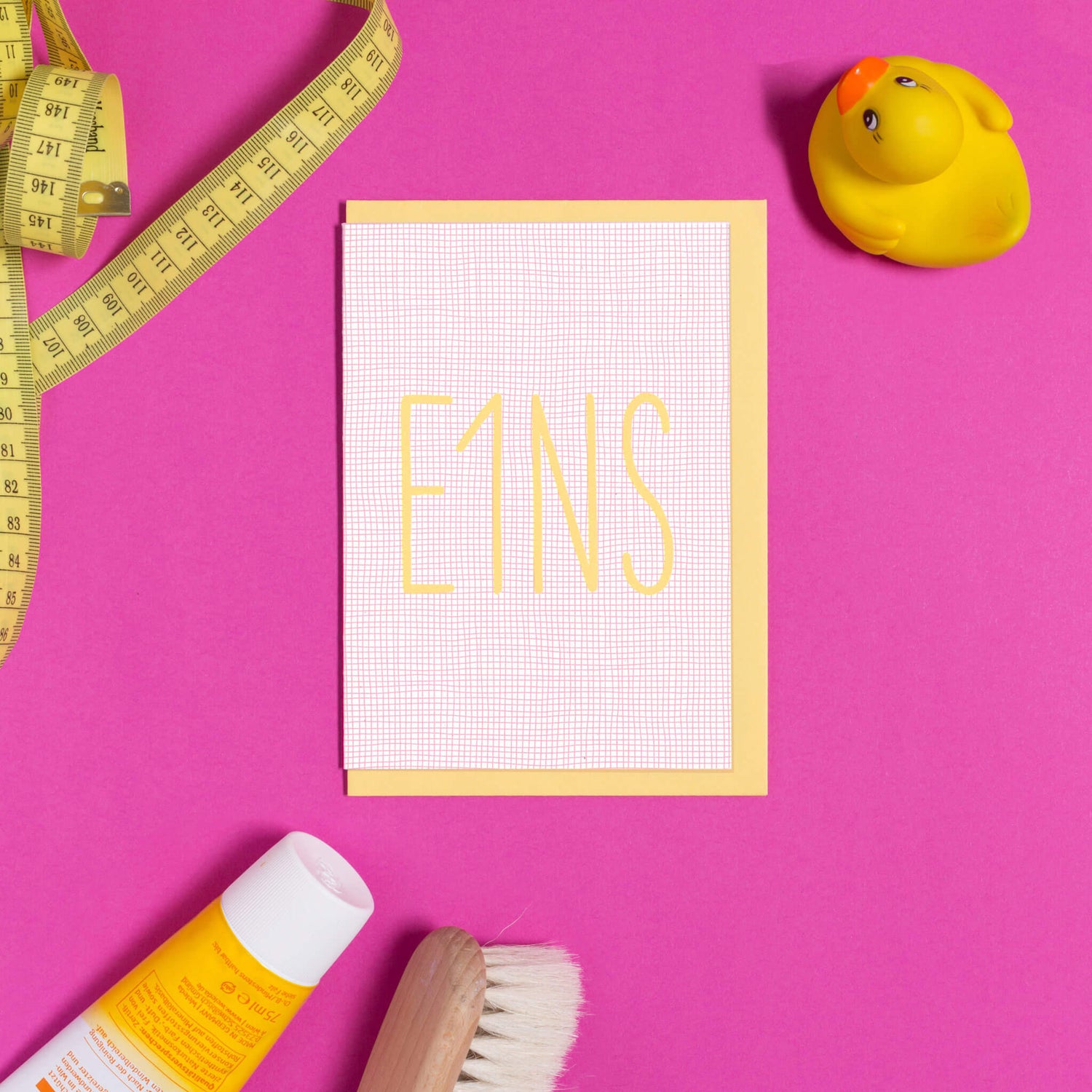 GEBURTSTAGSKARTE &quot;E1NS&quot; zum 1. Geburtstag in pink von My Pretty Circus | GC-EIN1622-PI