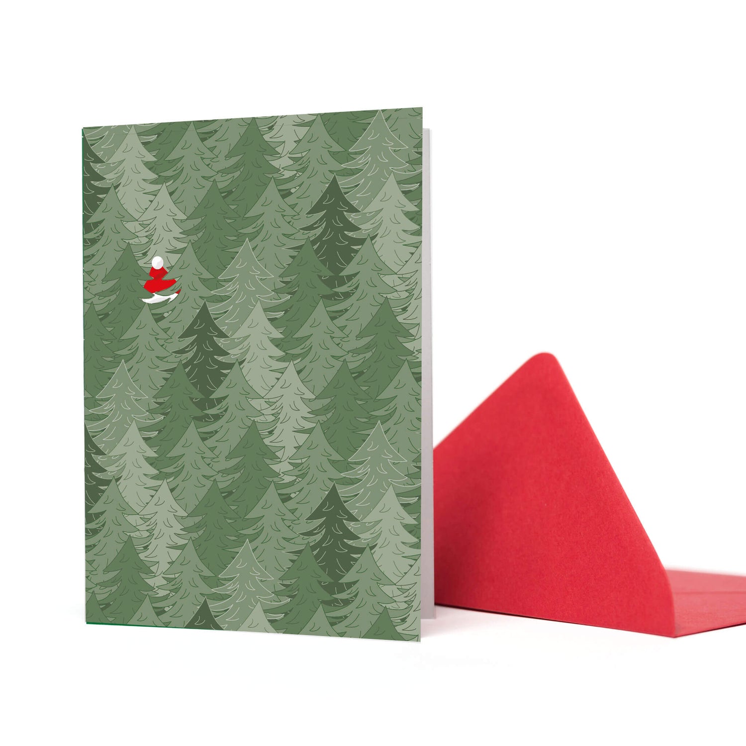 WEIHNACHTSKARTE NIKOLAUS IM WALD - ohne Text von My Pretty Circus | GC-FOR2047-GR