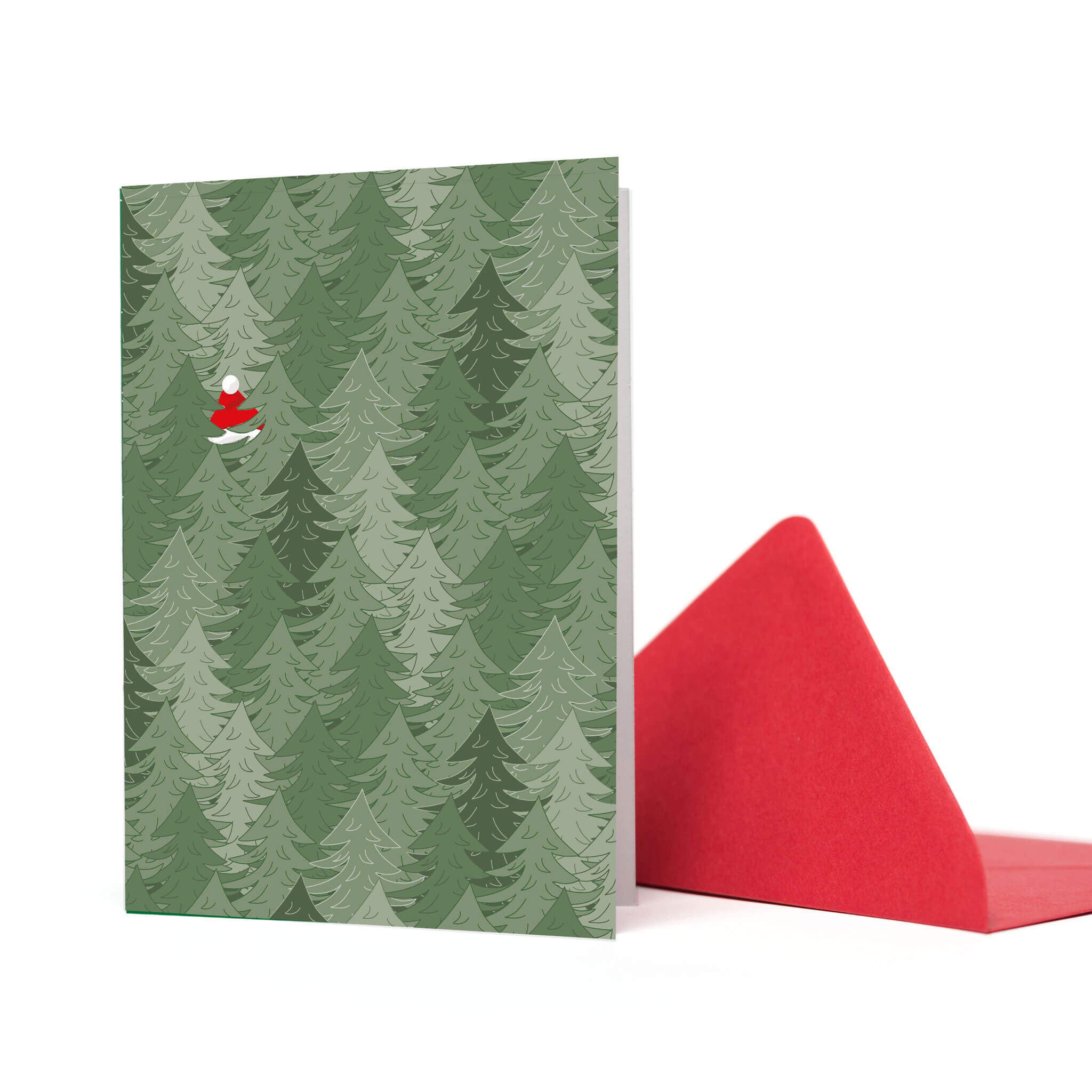 WEIHNACHTSKARTE NIKOLAUS IM WALD - ohne Text von My Pretty Circus | GC-FOR2047-GR