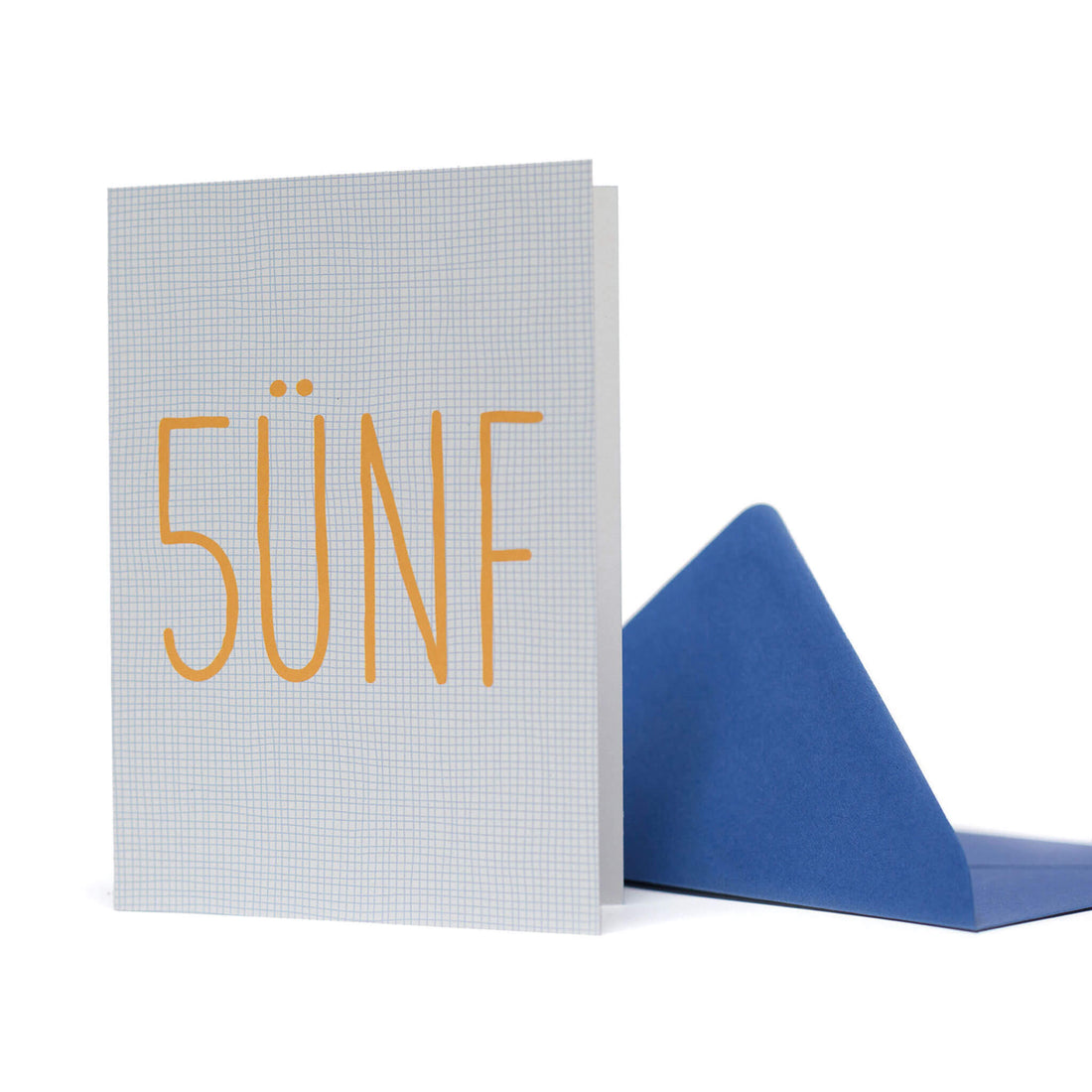 GEBURTSTAGSKARTE &quot;5ÜNF&quot; zum 5. Geburtstag in blau von My Pretty Circus | GC-FÜN1626-BL