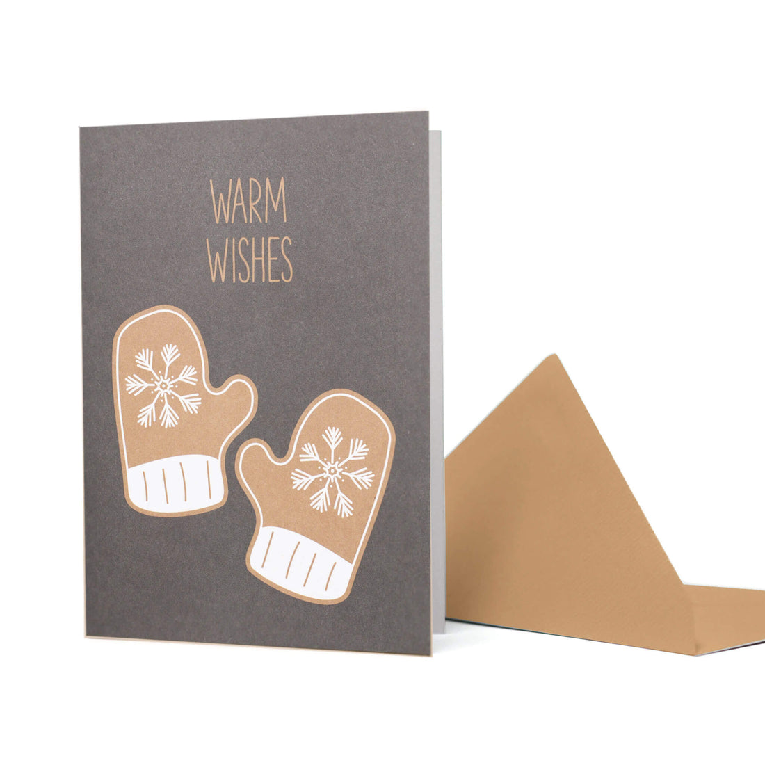 WEIHNACHTSKARTE &quot;WARM WISHES&quot; mit braunen Handschuhen aus Lebkuchen von My Pretty Circus | GC-GIN2208-BR