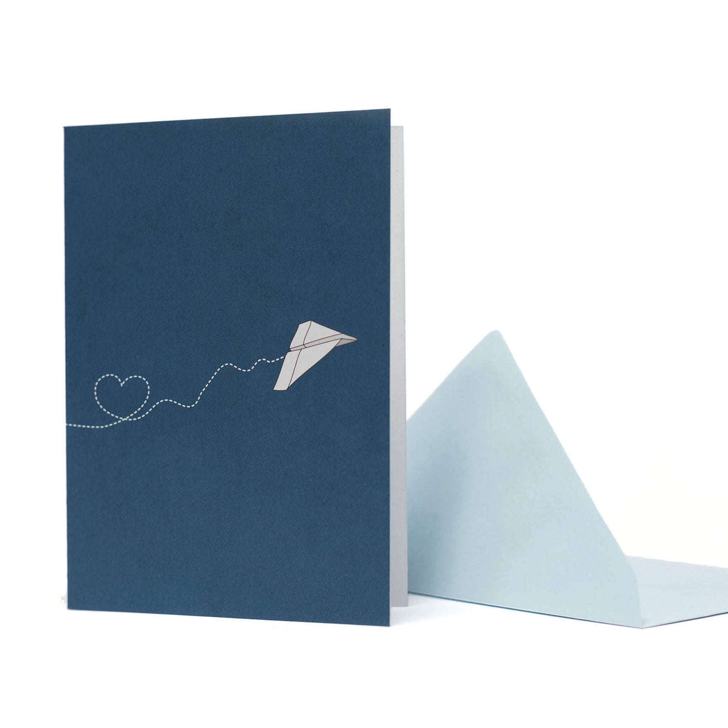 GRUSSKARTE PAPIERFLIEGER mit Herz in blau von My Pretty Circus | GC-HEA1617-PT