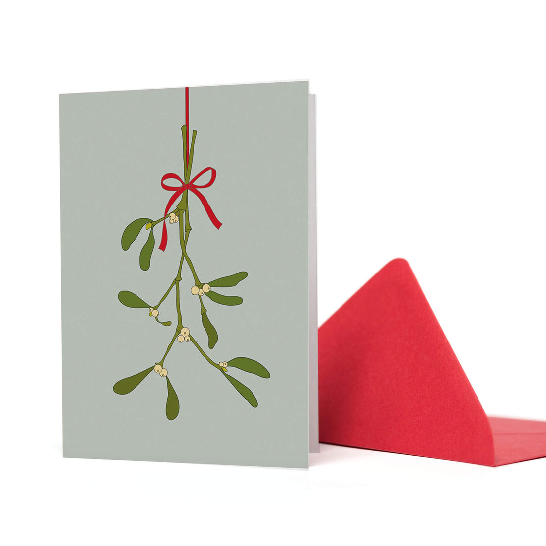 WEIHNACHTSKARTE MISTELZWEIG ohne Text in mint von My Pretty Circus | GC-MIS2049-MI
