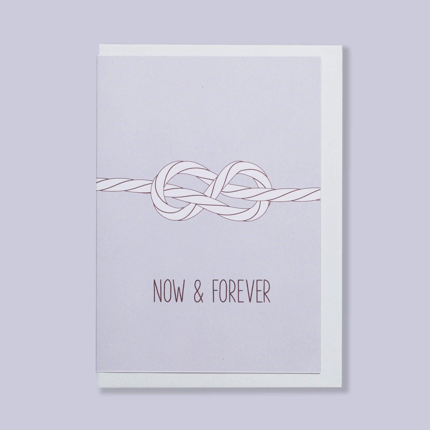 HOCHZEITSKARTE &quot;NOW &amp; FOREVER&quot; mit maritimem Achterknoten in lavendel von My Pretty Circus | GC-NOW1941-LI
