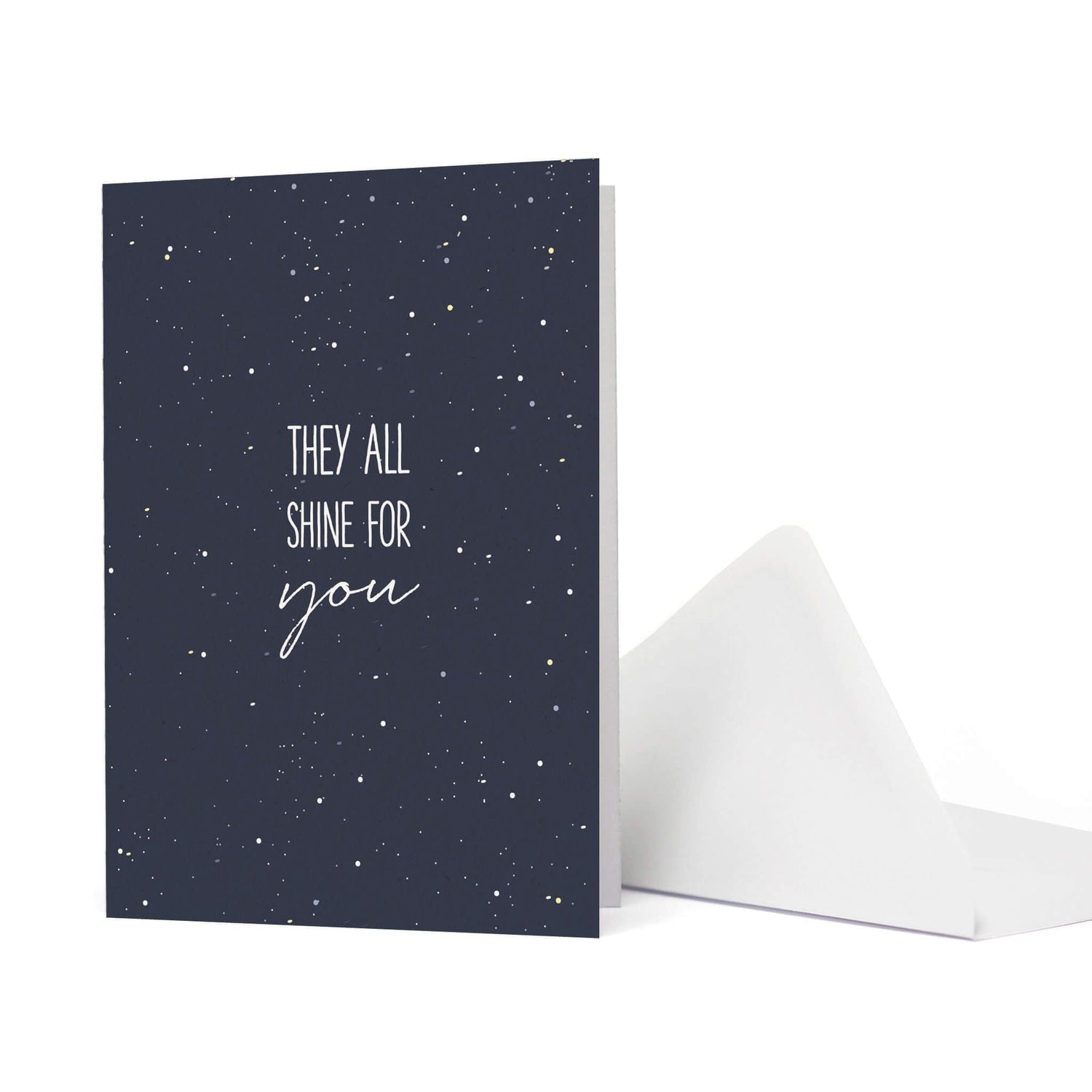 GRUSSKARTE &quot;THEY ALL SHINE FOR YOU&quot; mit Sternenhimmel in dunkelblau von My Pretty Circus | GC-STA2201-DB