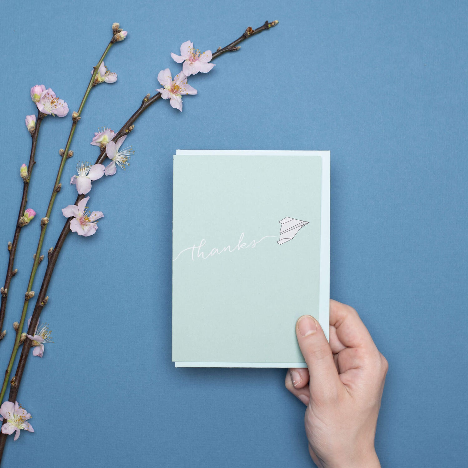 DANKESKARTE &quot;THANKS&quot; mit Papierflieger in mint von My Pretty Circus | GC-THA1618-MI