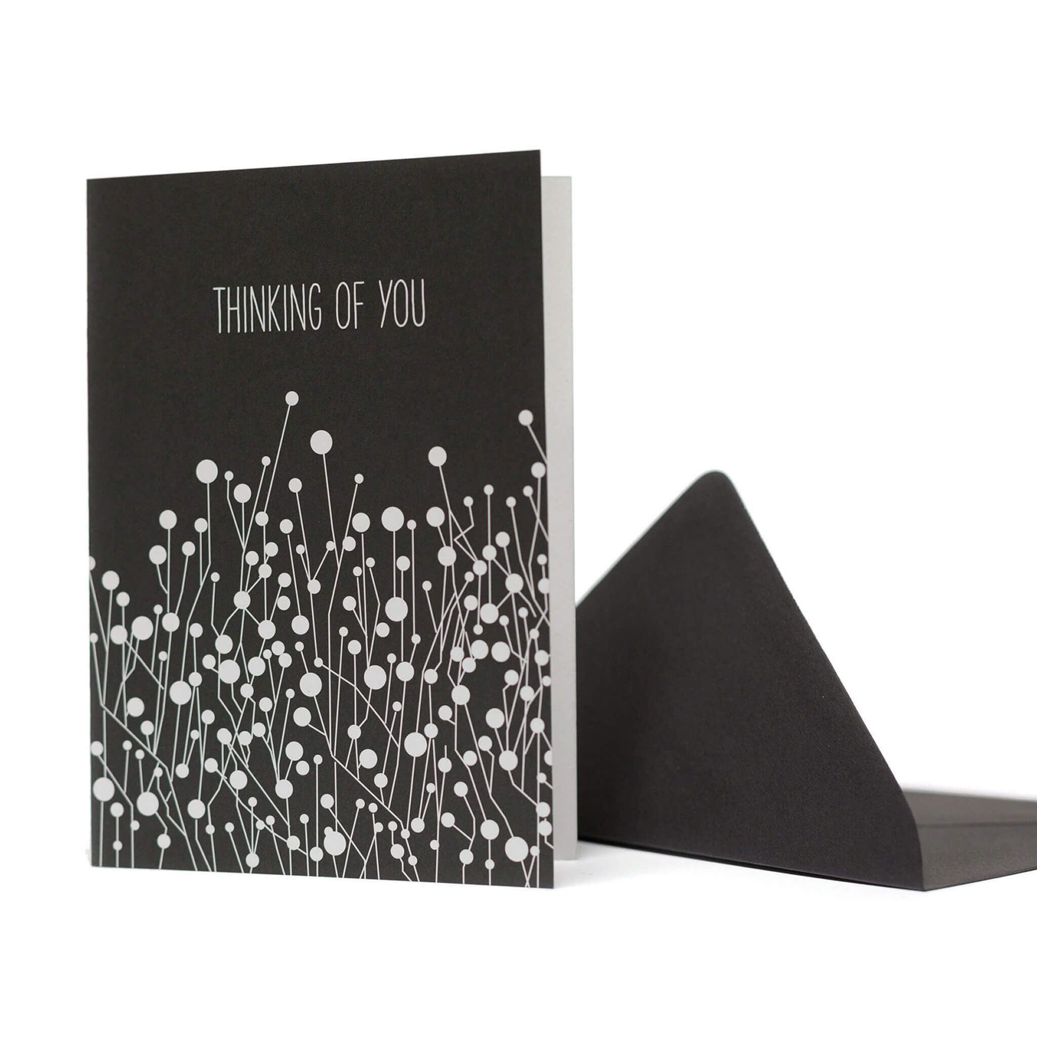 TRAUERKARTE &quot;THINKING OF YOU&quot; mit Dornen in schwarz von My Pretty Circus | GC-THO1619-BK
