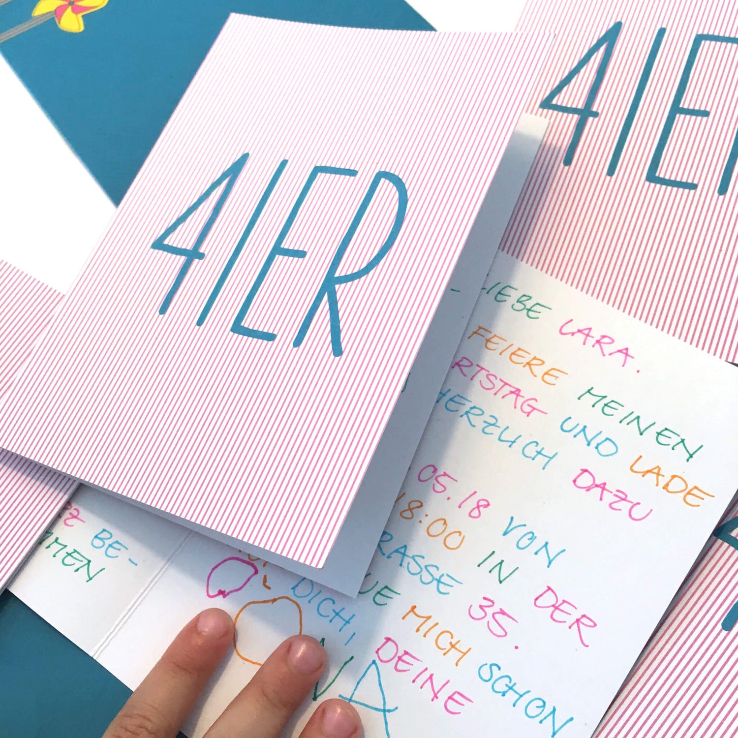 GEBURTSTAGSKARTE &quot;4IER&quot; zum 4. Geburtstag in pink von My Pretty Circus | GC-VIE1625-LP