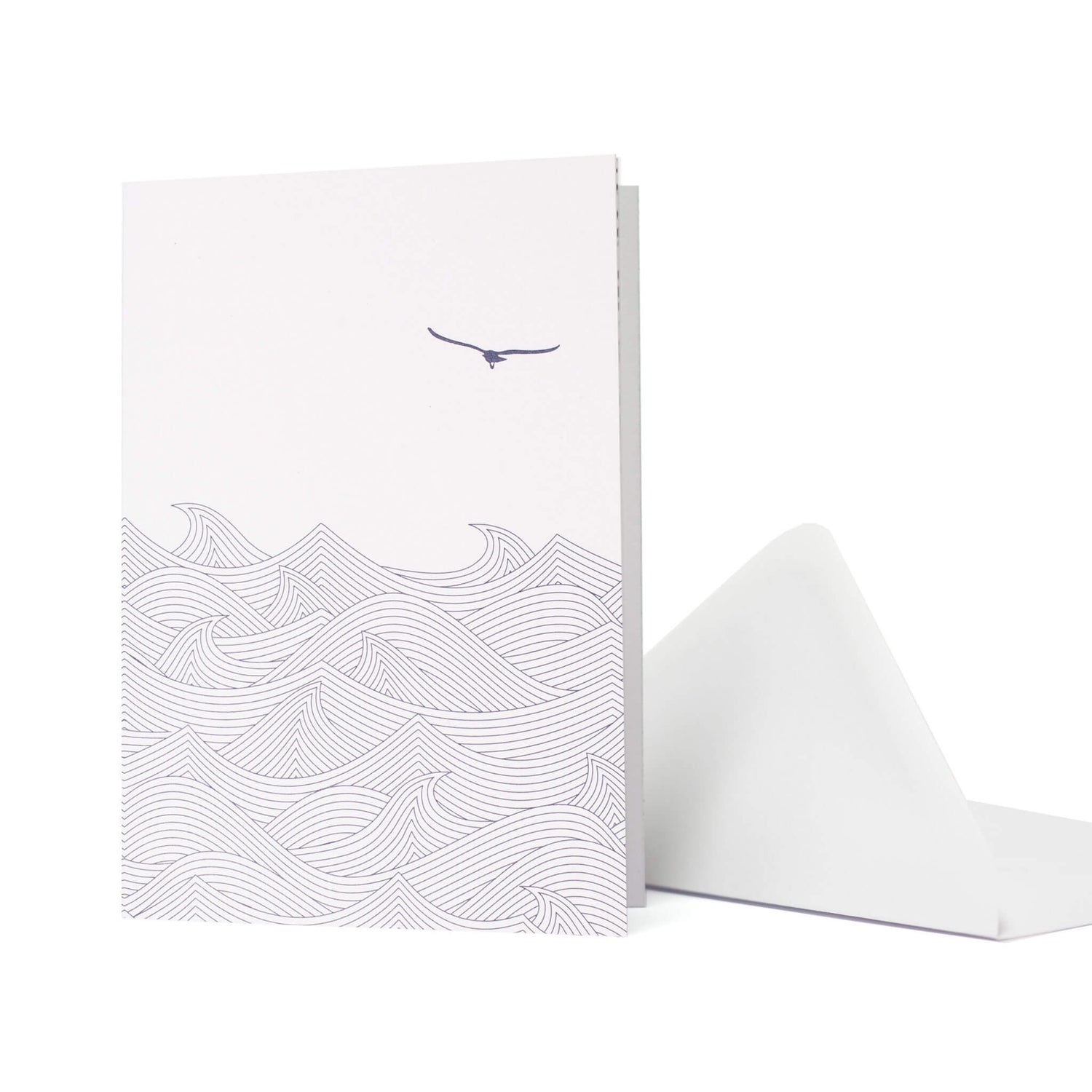 GRUSSKARTE MEER UND MÖWE in weiß ohne Text von My Pretty Circus | GC-WAV2204-WH