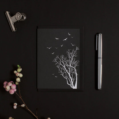 TRAUERKARTE WINTERBAUM ohne Text in schwarz  von My Pretty Circus | GC-WIN1610-BK