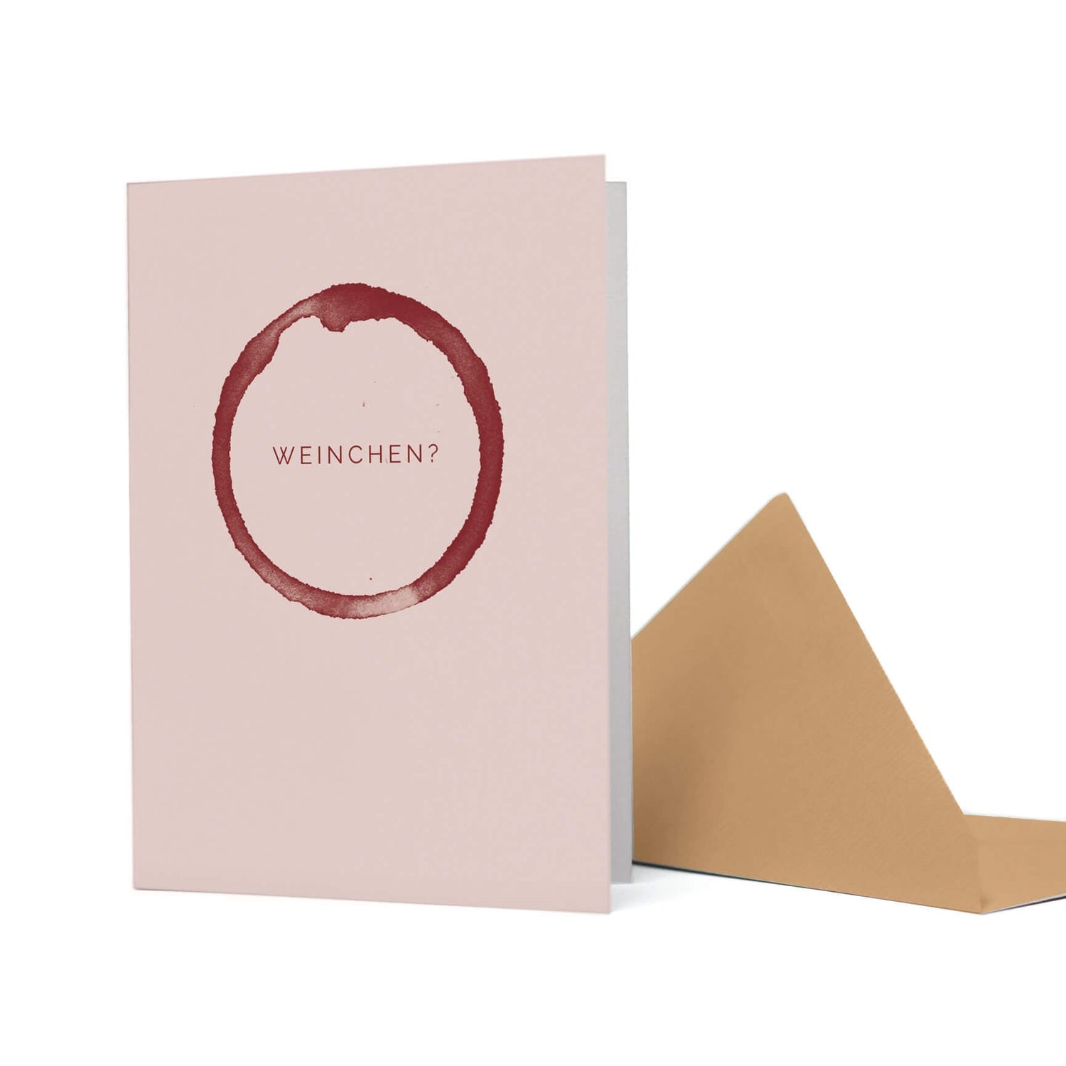 EINLADUNGSKARTE &quot;WEINCHEN&quot; mit Weinfleck in rosa von My Pretty Circus | GC-WIN2060-RE