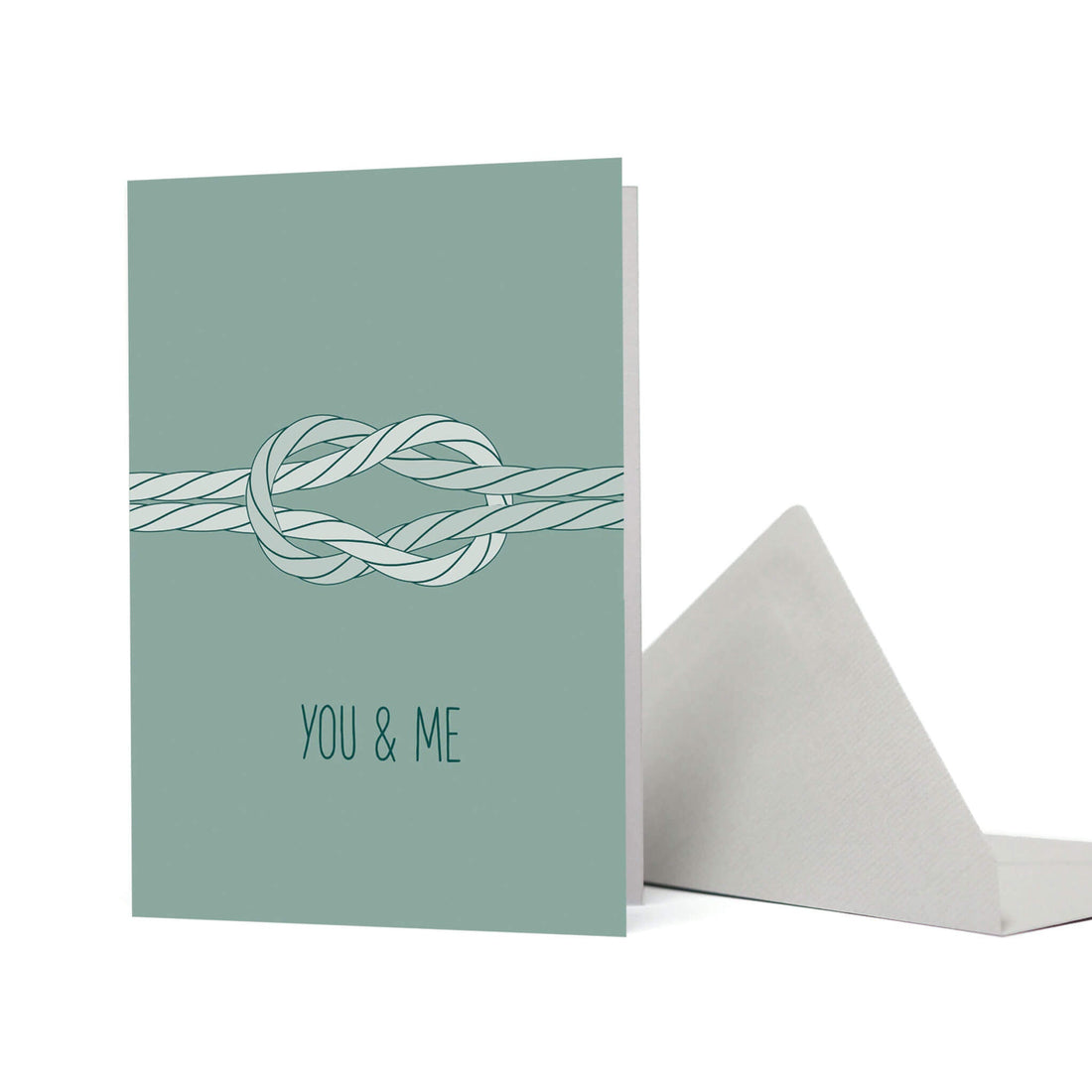 GRUSSKARTE &quot;YOU &amp; ME&quot; mit maritimem Kreuzknoten in rauchmint von My Pretty Circus | GC-YOU1940-SM