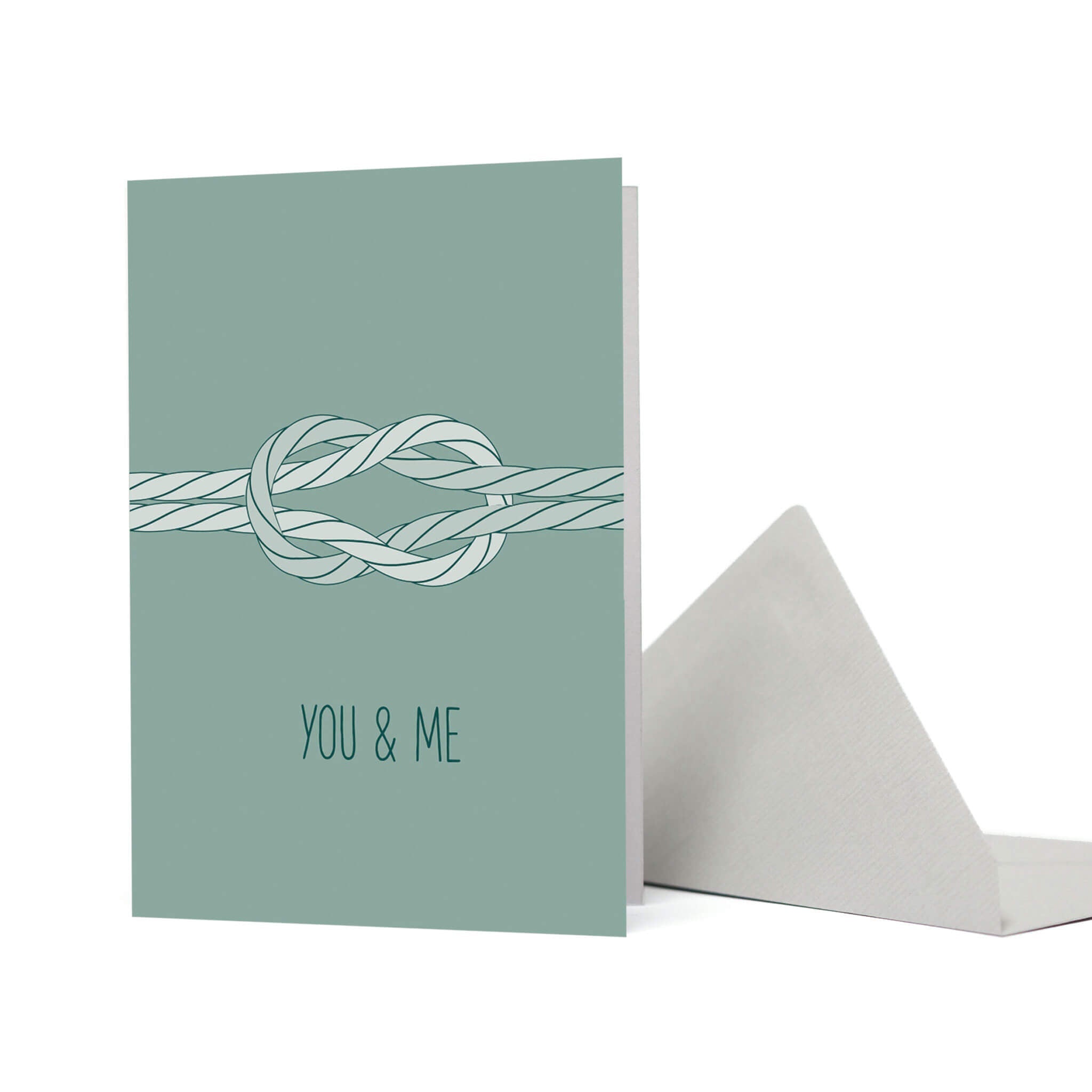 GRUSSKARTE &quot;YOU &amp; ME&quot; mit maritimem Kreuzknoten in rauchmint von My Pretty Circus | GC-YOU1940-SM