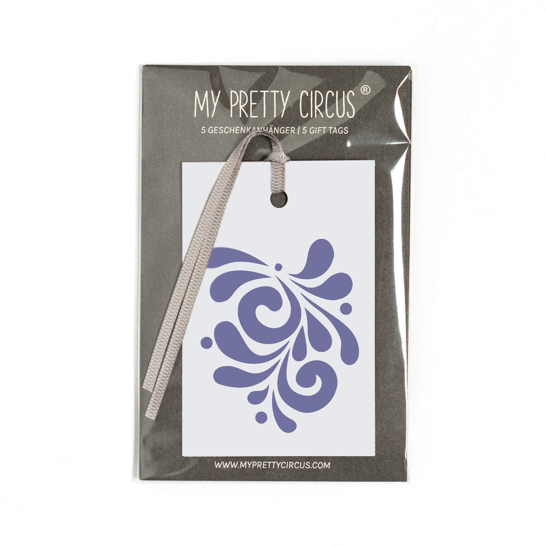 Geschenkanhänger "Bembel" - 5er Set mit hessischen Blumenranken und farblich passendem Band - 100% Recyclingpapier von My Pretty Circus | GT-BEM2203-BL