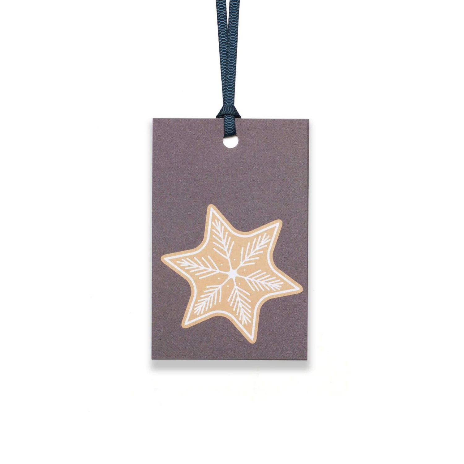 Geschenkanhänger &quot;Lebkuchen&quot; - 5er Set mit Stern aus Lebkuchen und farblich passendem Band - 100% Recyclingpapier von My Pretty Circus | GT-GIN2201-BR
