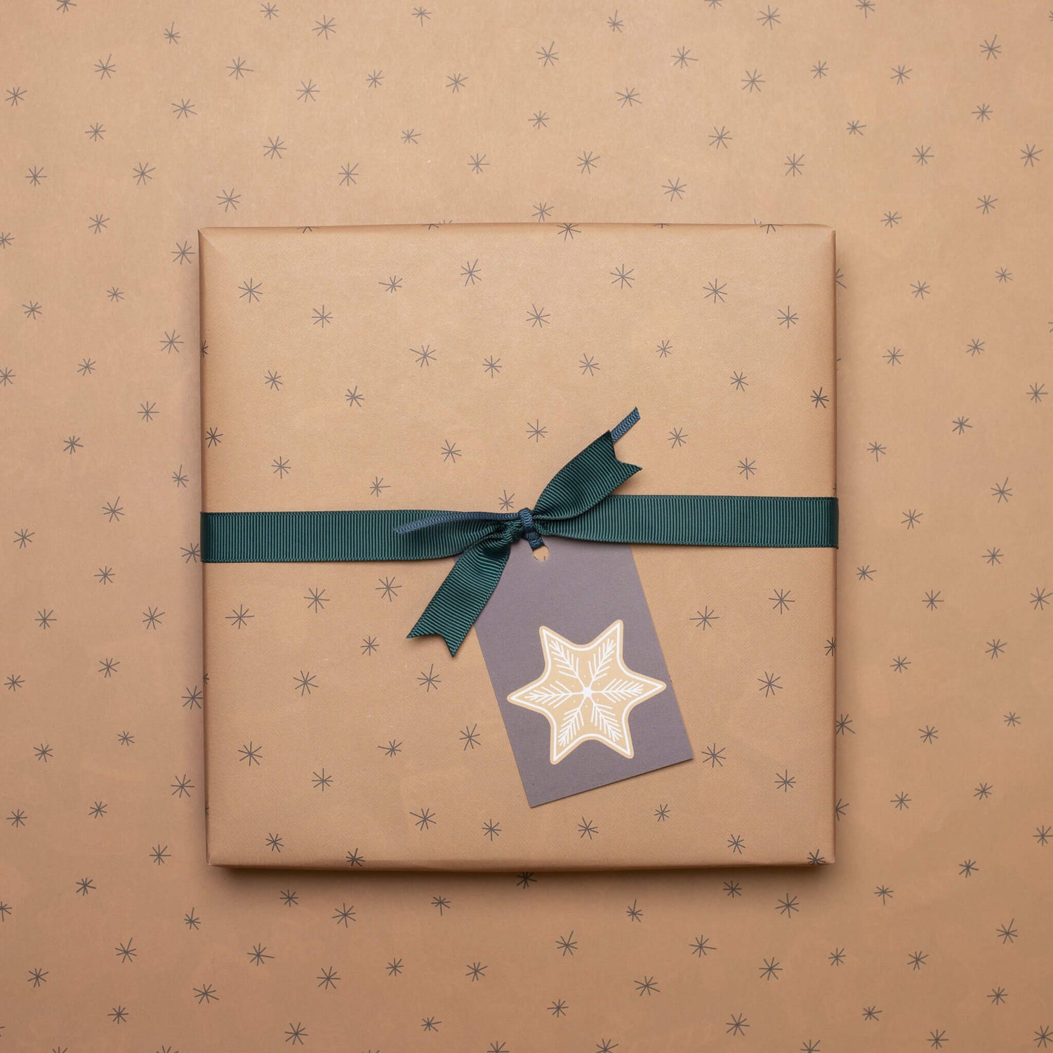 Geschenkanhänger &quot;Lebkuchen&quot; - 5er Set mit Stern aus Lebkuchen und farblich passendem Band - 100% Recyclingpapier von My Pretty Circus | GT-GIN2201-BR