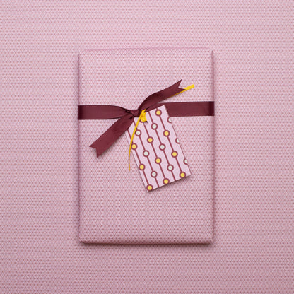 Geschenkanhänger &quot;Perlen&quot; - 5er Set mit rosa Perlenmuster und farblich passendem Band - 100% Recyclingpapier von My Pretty Circus | GT-PEA011-RO