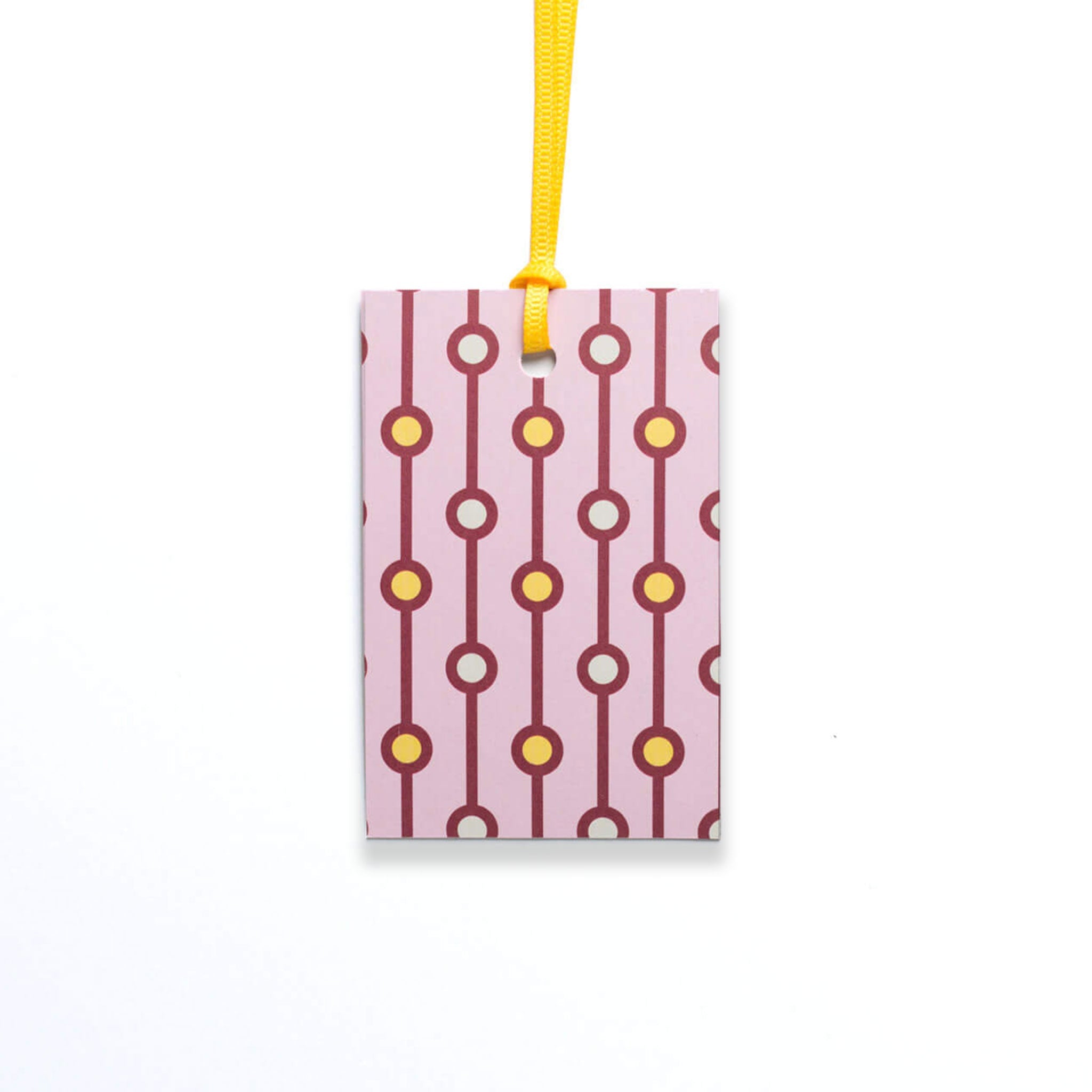 Geschenkanhänger &quot;Perlen&quot; - 5er Set mit rosa Perlenmuster und farblich passendem Band - 100% Recyclingpapier von My Pretty Circus | GT-PEA011-RO