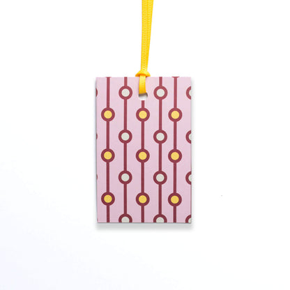 Geschenkanhänger &quot;Perlen&quot; - 5er Set mit rosa Perlenmuster und farblich passendem Band - 100% Recyclingpapier von My Pretty Circus | GT-PEA011-RO