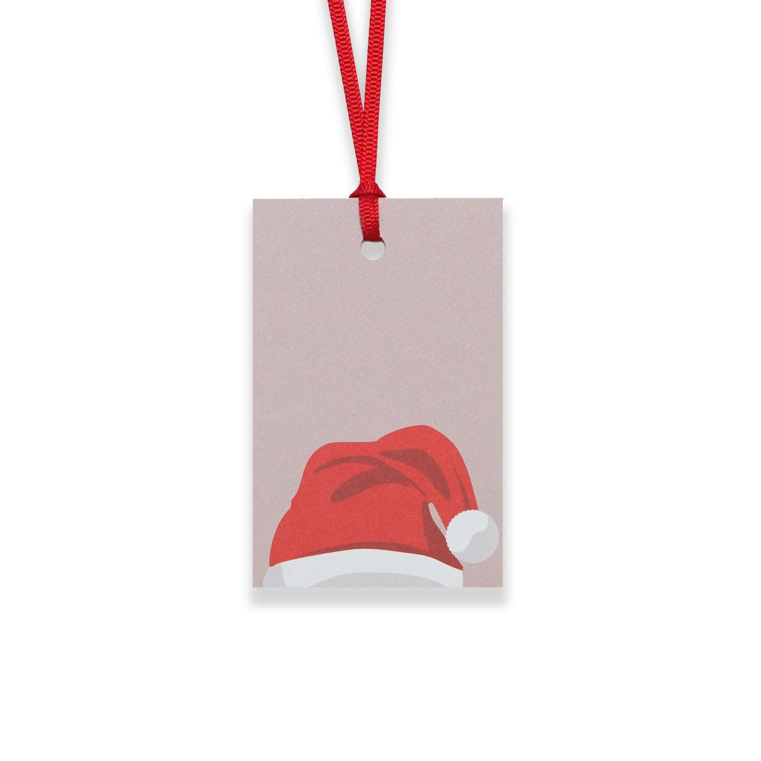 Geschenkanhänger &quot;Nikolaus&quot; - 5er Set mit roter Weihnachtsmann Mütze vor rosa mit farblich passendem Band - 100% Recyclingpapier von My Pretty Circus | GT-SAN22-RO