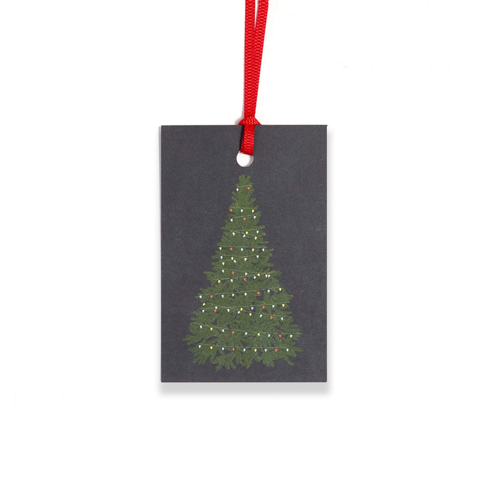 Geschenkanhänger &quot;Weihnachtsbaum&quot; - 5er Set mit Tannenbaum vor blau unf farblich passendem Band - 100% Recyclingpapier von My Pretty Circus | GT-XMA006-DB