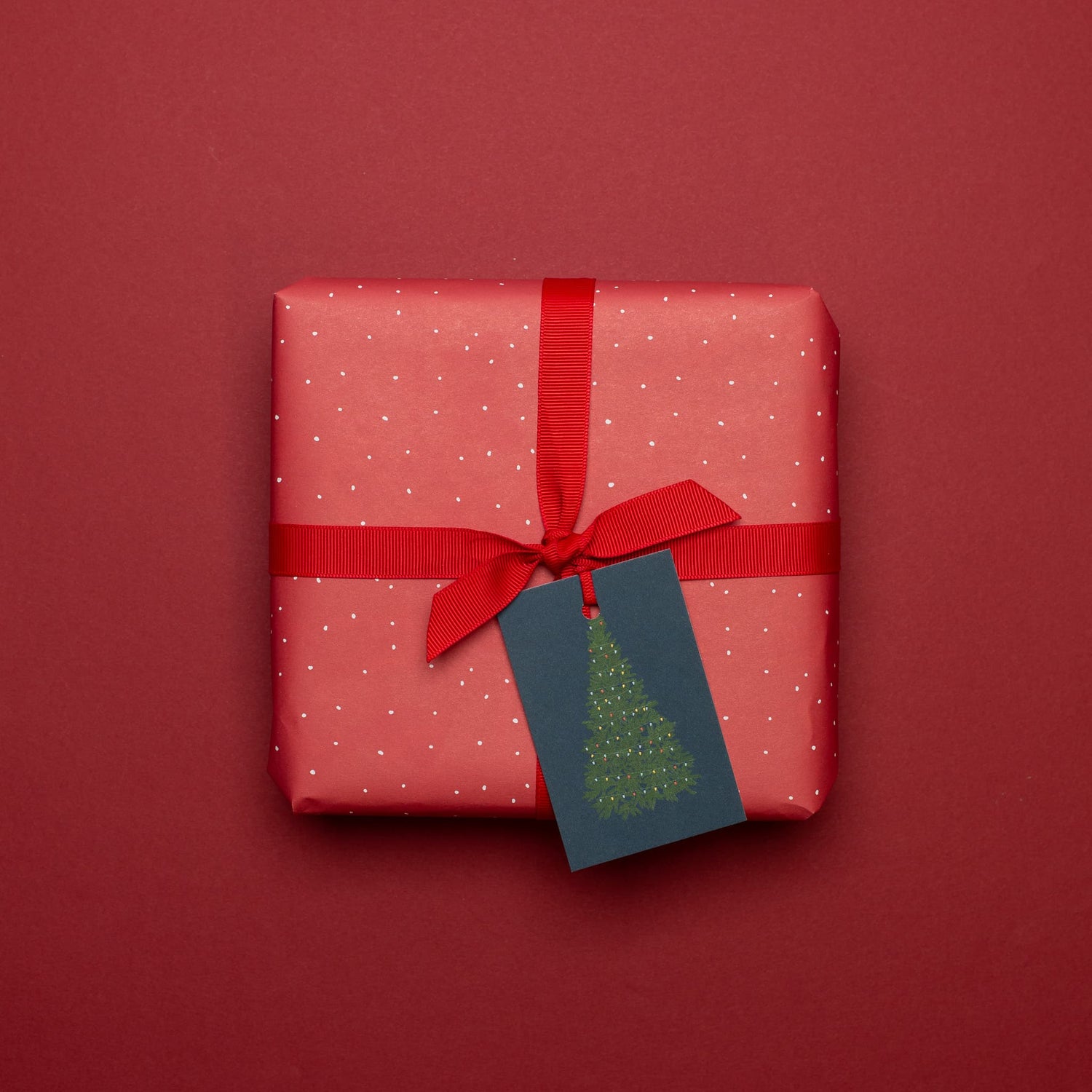 Geschenkanhänger &quot;Weihnachtsbaum&quot; - 5er Set mit Tannenbaum vor blau unf farblich passendem Band - 100% Recyclingpapier von My Pretty Circus | GT-XMA006-DB