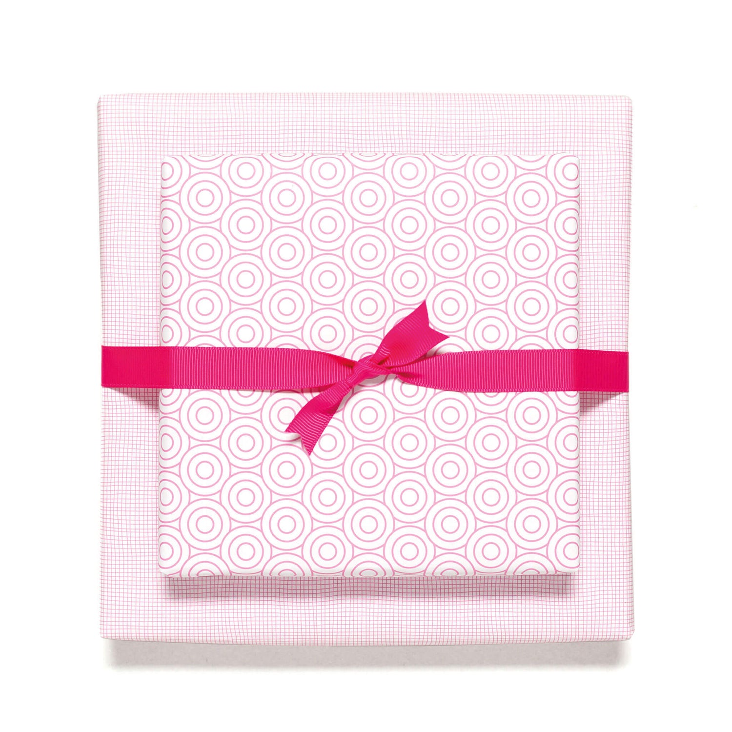 Geschenkpapier &quot;Kreise und Netzmuster&quot; in pink - doppelseitig bedruckt auf 100% Recyclingpapier  von My Pretty Circus | RW-CIR1606-PI