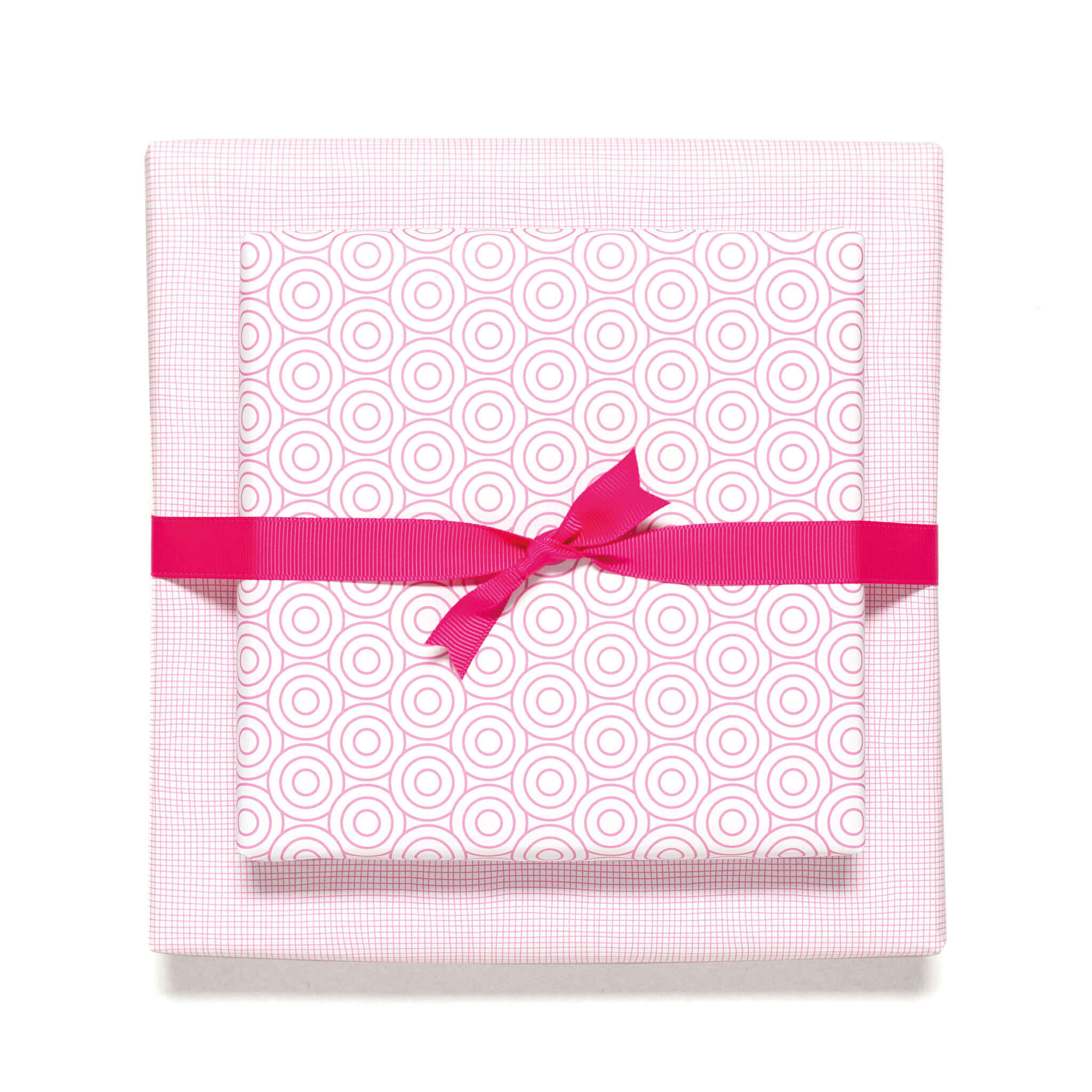 Geschenkpapier &quot;Kreise und Netzmuster&quot; in pink - doppelseitig bedruckt auf 100% Recyclingpapier  von My Pretty Circus | RW-CIR1606-PI