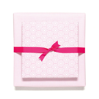 Geschenkpapier &quot;Kreise und Netzmuster&quot; in pink - doppelseitig bedruckt auf 100% Recyclingpapier  von My Pretty Circus | RW-CIR1606-PI